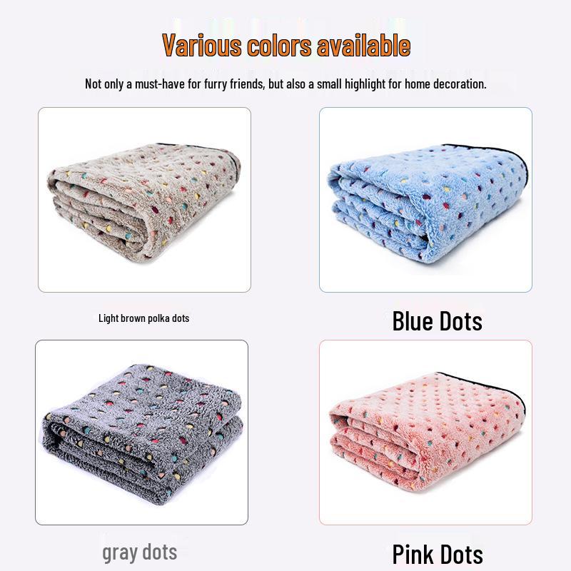 Coral Fleece Flannel Pet Blanket - Cozy Mat for Dogs & Cats