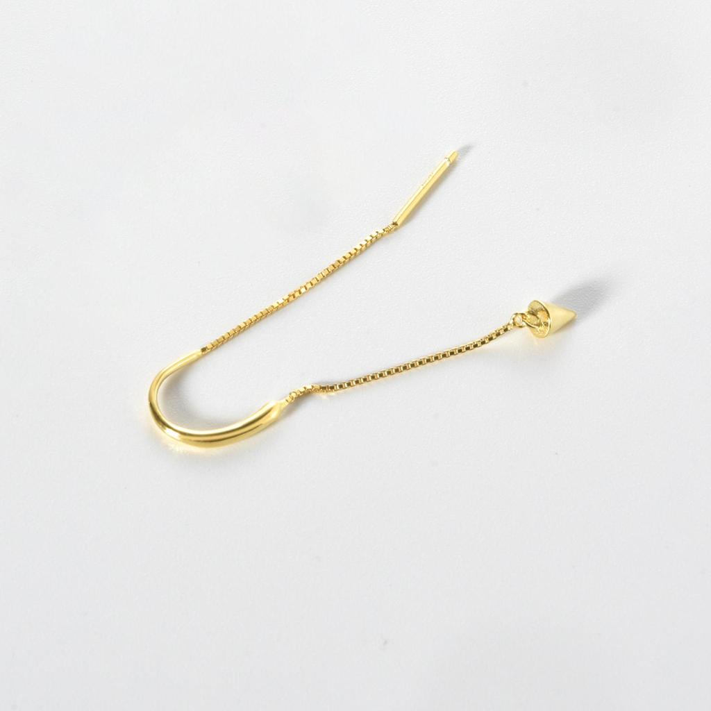 ANDYWEN 925 Prata Esterlina Pin Corrente Fio Brinco Pendente Clipe Piercing Jóias Finas