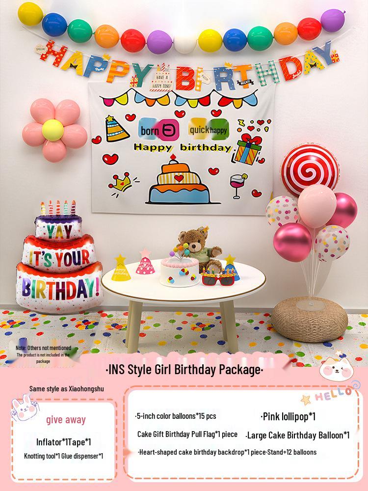 Baby's First Birthday Décor - Balloons & Party Scene for Boys & Girls