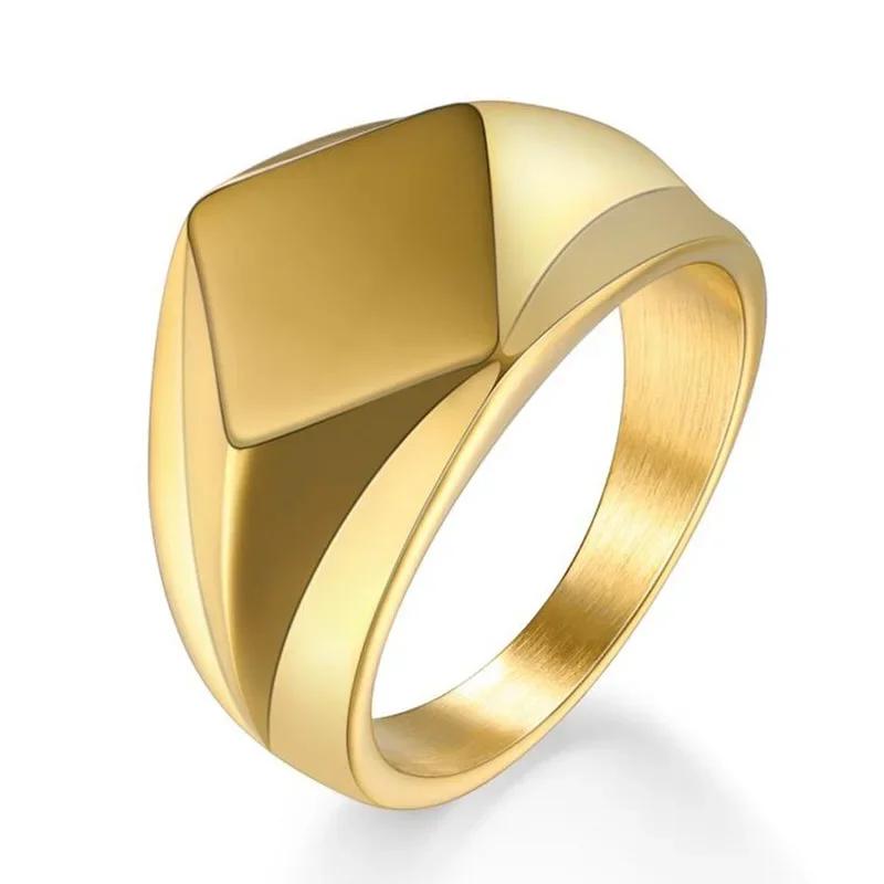 Biker Punk Style Rings for Men Width Signet Square Finger Fashion Brand Zircon Accessories Whole Sale
