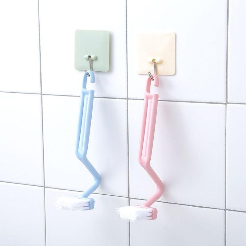 Three Color S Curved Toilet Brush Durability Plastic Construction Multiple Surfaces Cleaner For Bathroom Kitchen Corners
