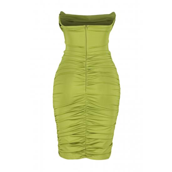 Figurbetontes, gefüttertes Kleid mit Korsett-Details