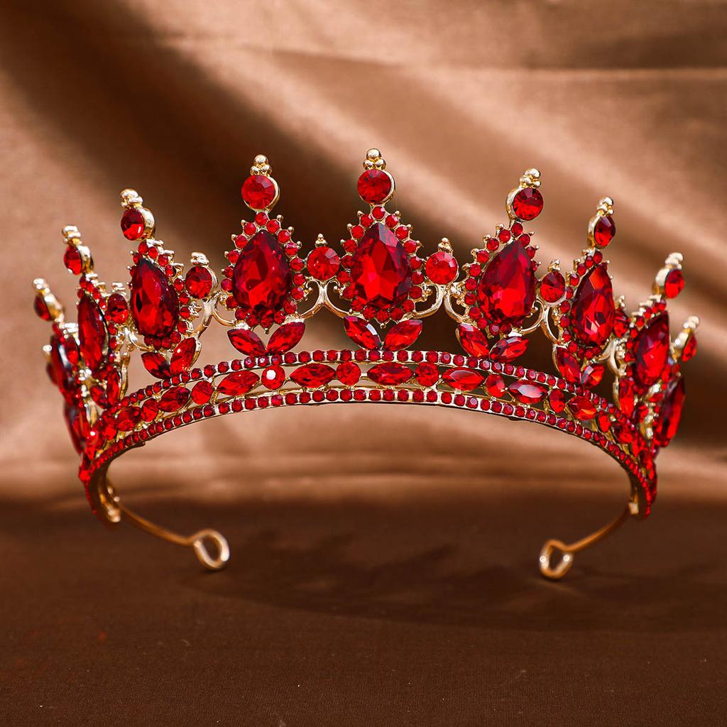 DIEZI 8 Colors Baroque Luxury AB Rhinestone Crystal Tiara For Women Wedding Party Elegant Bridal Bride Crown Hair Accessories