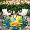1pc Soft, Absorbent & Non Slip Roses and butterflies in the sun Round Rug Soft Circle Rug for Living Room & Bedroom Decor, Chair Mats, and U