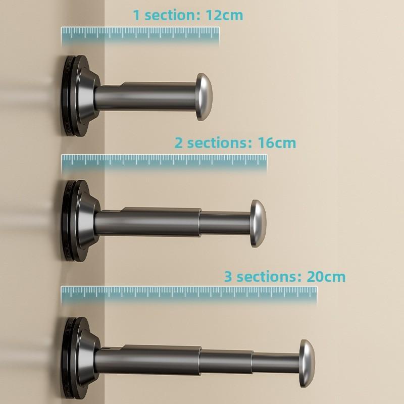 Plastic Suction Cup Wall Mount Organizer With Telescopic For Bathroom And Bedroom Storage