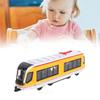 Toy Train Set Alloy Battery Powered Dual Ended Pull Back Lotomotive Train Model for Boys Girls Yellow