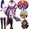 Costume Cosplay Raiden Shogun de Haute Qualité Perruque Cheveux Jeu Impact Raiden Shougun Costumes Ensemble Perruque pour Tenues de Fête Femmes