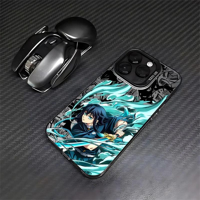 Demon Slayer Cartoon Anime Frosted Case for iPhone 17 Air 16 E 15 14 Plus 13 12 Mini 11 Pro Max Acrylic Sheet Silicone Cover