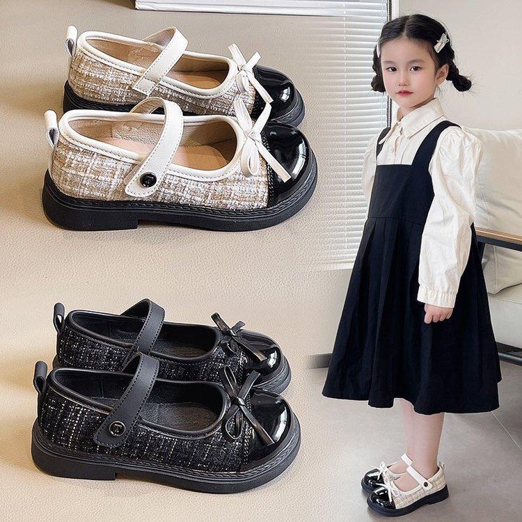 Girls' Leather Shoes 2025 New Spring Xiaoxiangfeng Children's Princess Shoes Girls Performance Shoes Soft Soles Foreign Style Single Shoes Tide