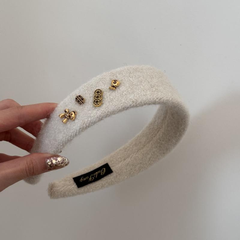 

Plush Wide-edge Hairband for Women, High-quality, with A High Crown Design, Suitable for Hair Clips. бежевий