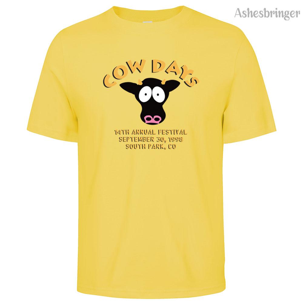 Funny Anime South Park Cow Day Graphic Printed Cotton Men's T-Shirt Loose Casual Street Style For Men and Women
