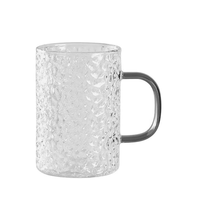 Hammered High Borosilicate Glass Mug with Handle