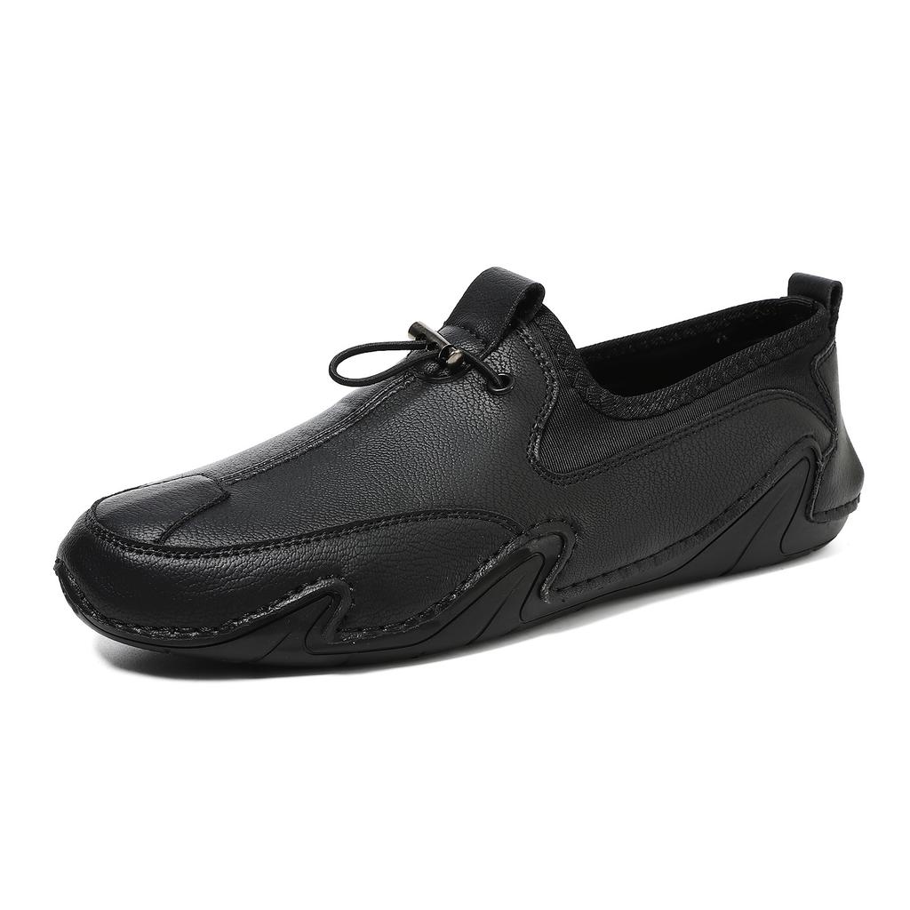 2025 men's beanie shoes casual leather shoes men's soft-soled octopus outdoor lace-up driving shoes men