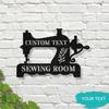Customizable Metal Wall Art Sewing Room Decor Contemporary Quilting Sign Electricity Free Universal Ornament