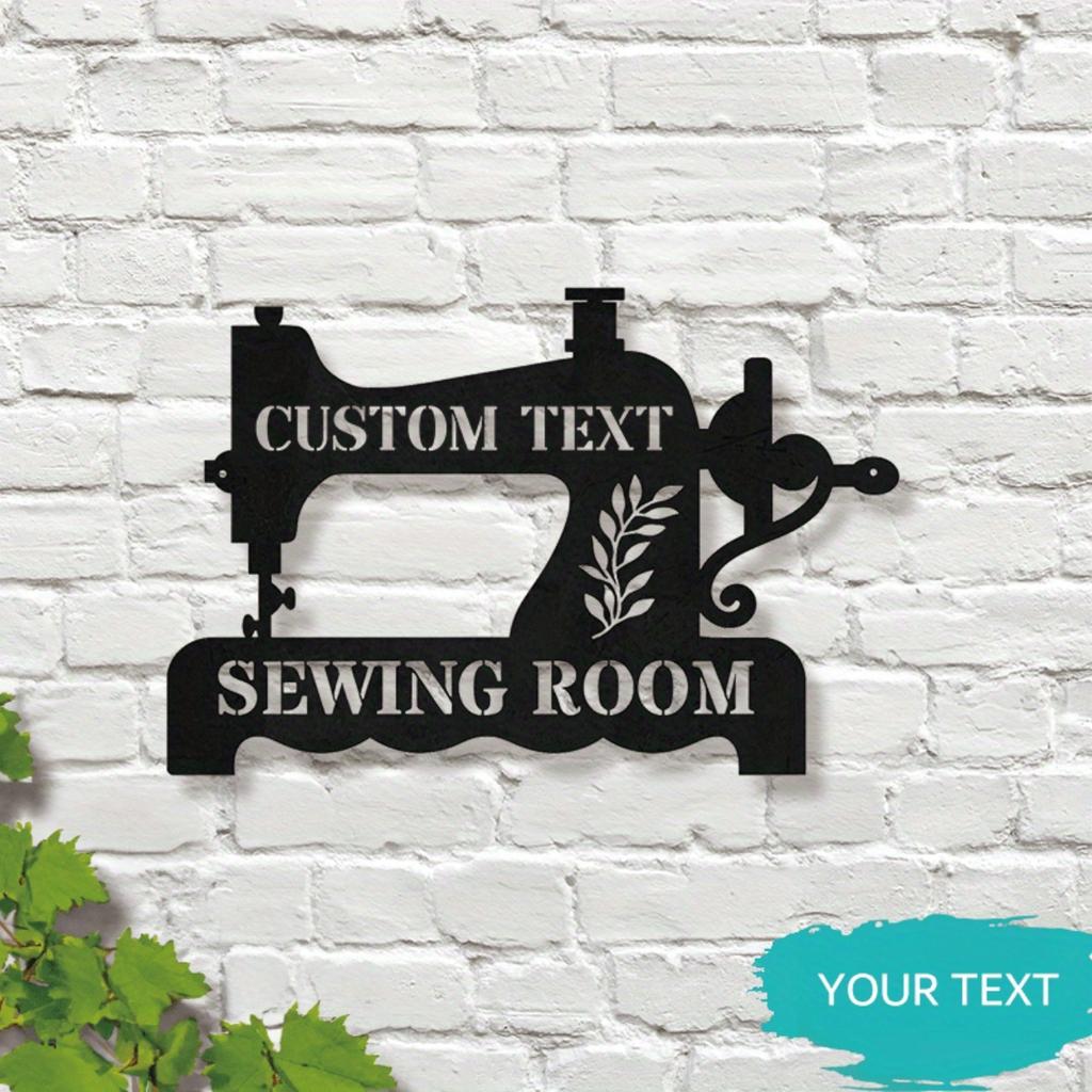 Customizable Metal Wall Art Sewing Room Decor Contemporary Quilting Sign Electricity Free Universal Ornament