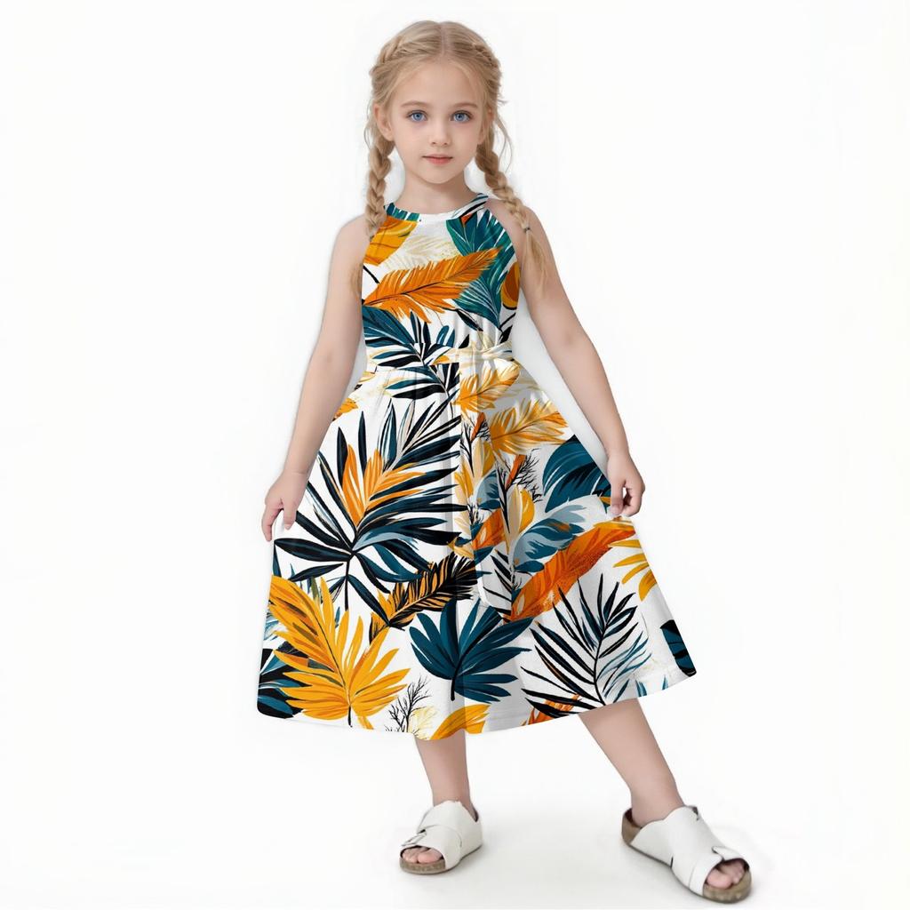 Family Matching Summer Outfits, Hawaiian Vacation Women Beach Dress, Girls Sundress, Men And Boys Button Down Shirt