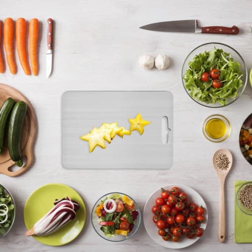 Titanium Cutting Board - 2024 New Kitchen Cutting Board, 304 Stainless Steel Double-Sided Food-Grade Titanium Thick Cutting Board, Hangable for Outdoo