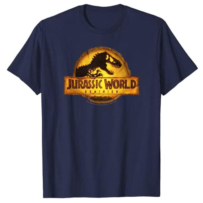 

Jurassic World: Dominion T-Rex Logo T-Shirt Dinosaur Lover Outfit Graphic Tee Y2K Tops Cute Cartoon Apparel for Kids Adults 4XL