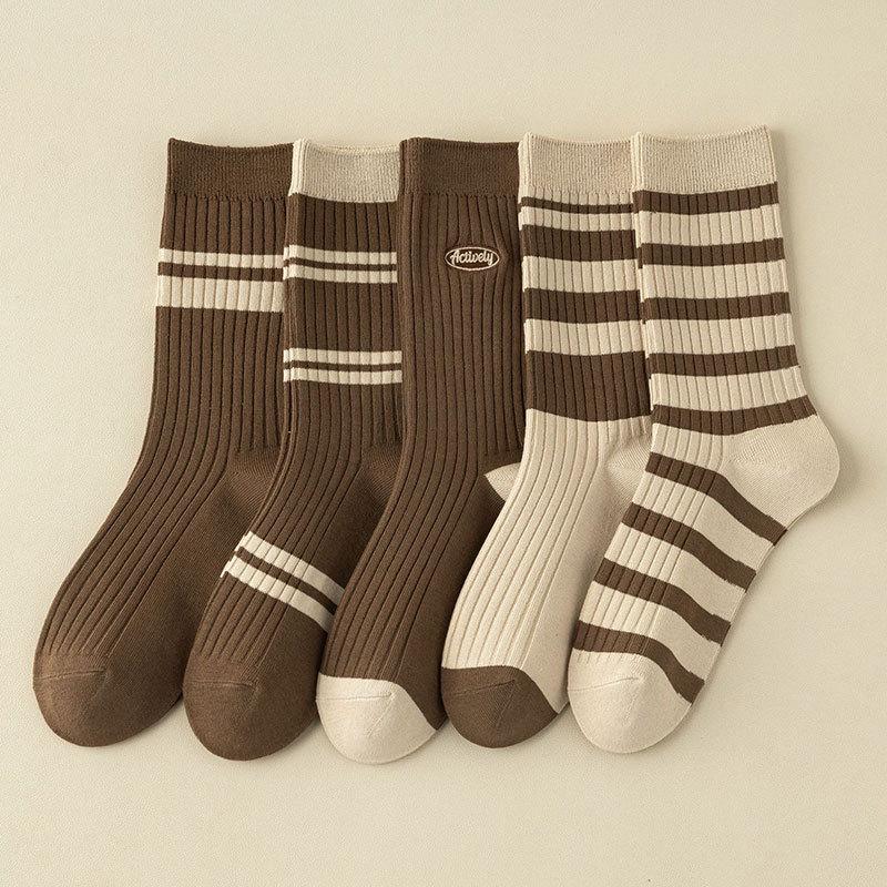 Korean Style Bowknot Ladies Mid-Calf Piled Socks for Autumn and Winter