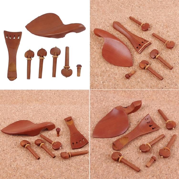 7Pcs Violin Knobs Violino Tailpiece and Pegs Hand Carving Wood Violin Parts