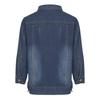 Womens 3/4 Sleeve Denim Jacket Casual Turn Down Collar Button Jean Jackets Coat with Pockets