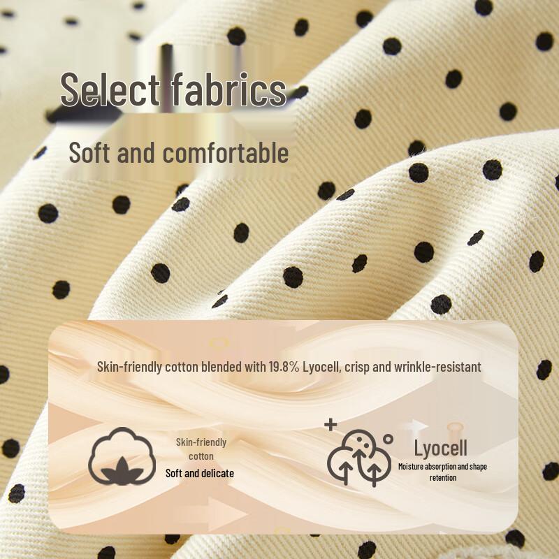 Girls' Spring Polka Dot Lace Wide-Leg Pants