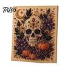 Decorative Hanging Pictures for Halloween Ghost Faux Pearl Art DIY Kit with Frame, Cat Painting Easy Projects Beginners Kit, 3D Witch Pumpkin