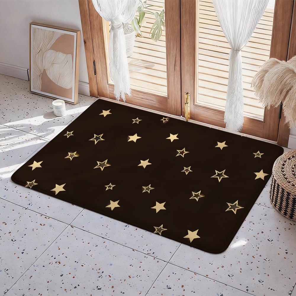 Abstract S Star Floor Mat Eco Flannel Doormat Non Slip Odorless Indoor Floor Rug Soft Short Plush Home Mat