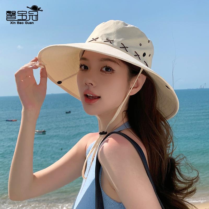 9231 Summer Big Eaves Bucket Hat Men's Spring and Autumn Outdoor Mountaineering Sun Hat Children's Breathable Versatile Sunscreen Sun Hat