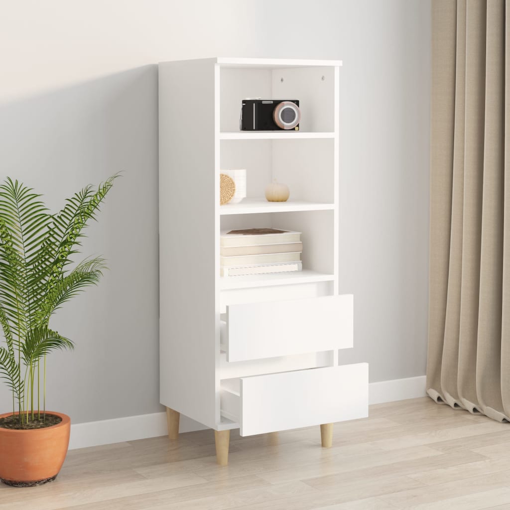 Highboard White 40 x 36 x 110 cm engineered wood
