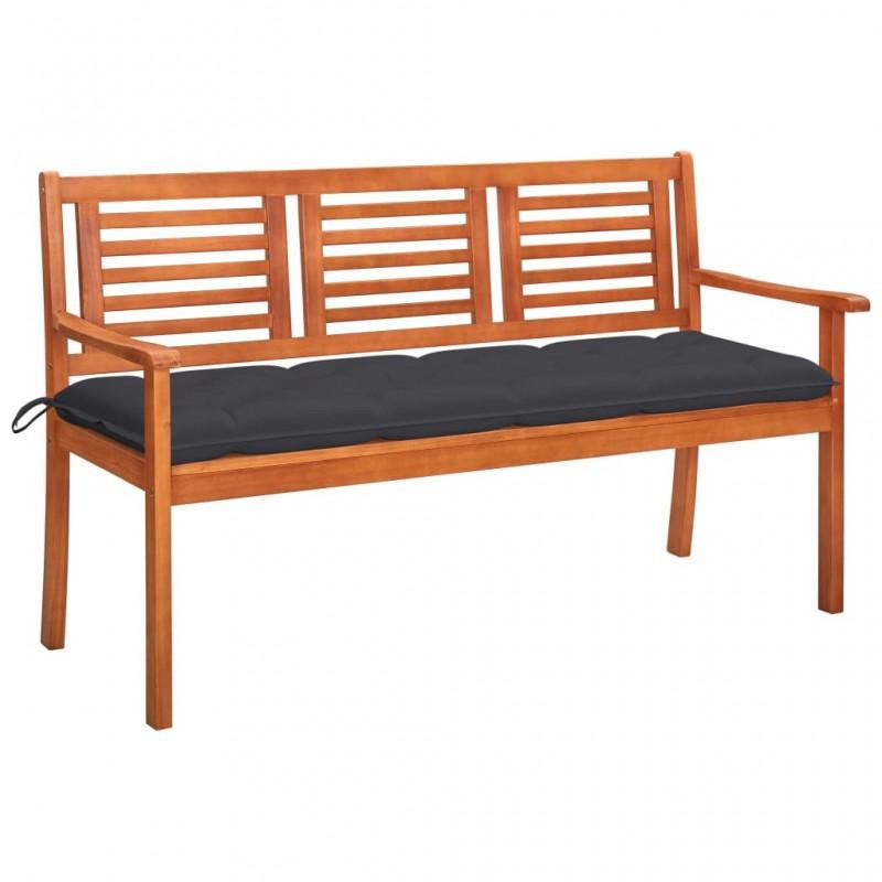 Day and Night - Day and Night 3-seater Garden Bench Solid Eucalyptus Wood and Cushion 150 Cm