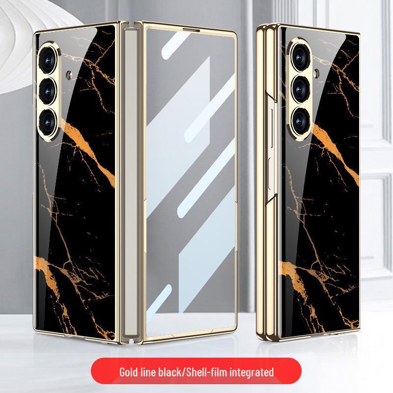 Heart of the World: Electroplated Samsung Z Fold7 Glass Case - Trendy, Simple Style Protective Cover