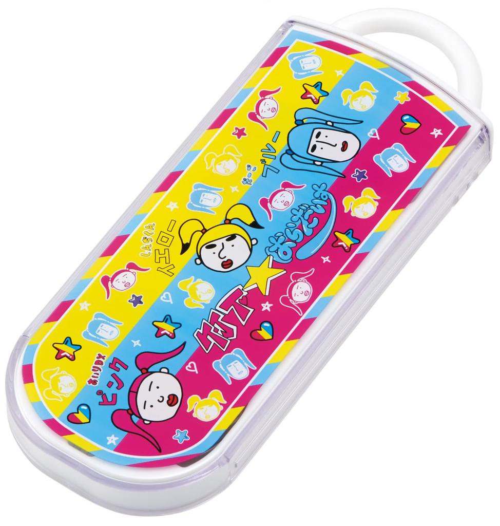 Skater Lunch Box Trio and Made in Takeshita TACC2AG68531 Children's Set, Chopsticks, Spoon, Fork, Kids' Cutlery, Antibacterial, Easy-Open Slide-Open,
