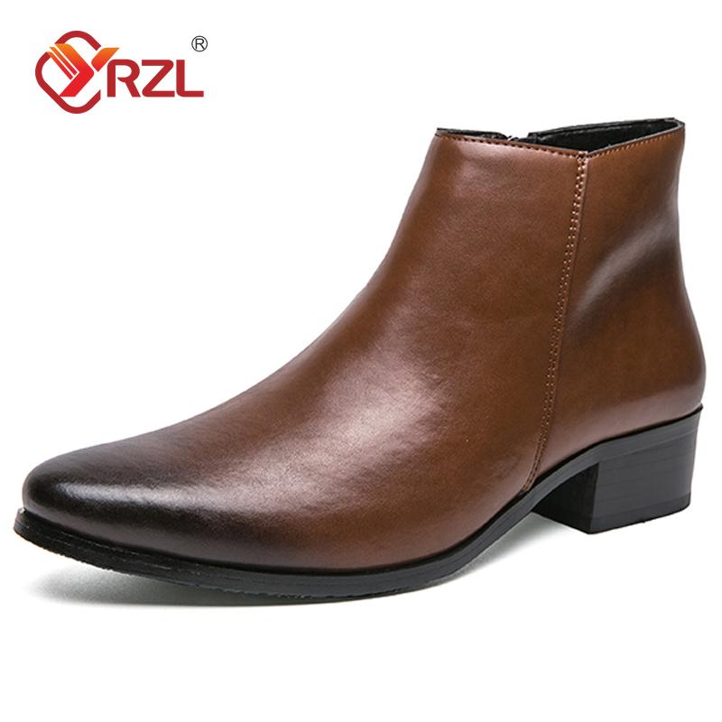 

Mens PU Leather Boots Classic British Style Casual Business Shoes High Quality Ankle Boots for Men Plus Size 46 Men Boots 37 коричневий
