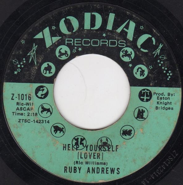 

7inch Record RUBY ANDREWS - Help Yourself (Lover) / All The Way Z1016 Zodiac Records 1970 US Soul/Funk Used