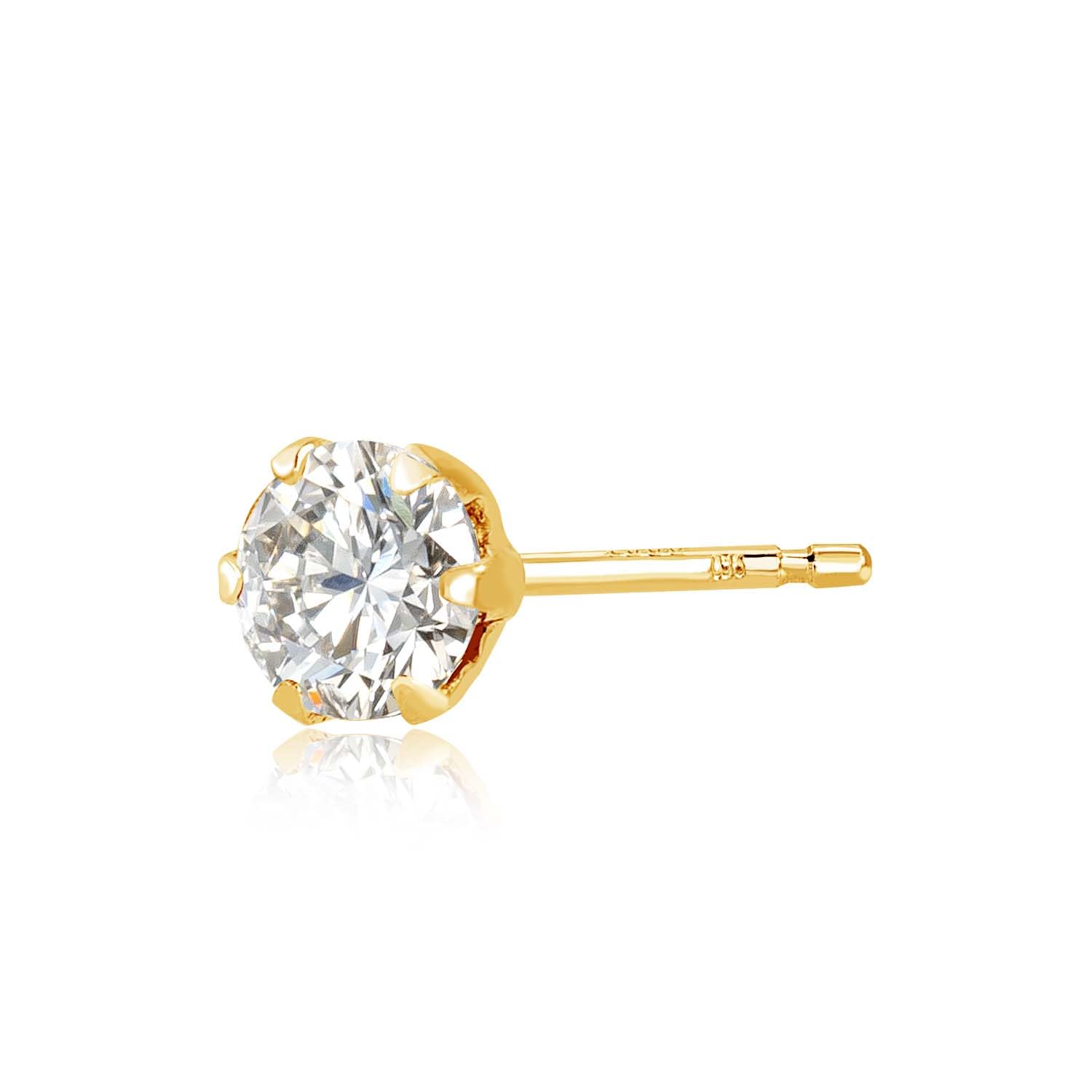 

Diamond Single 1 6 1 [Lala Christie] Earrings, Ear, Piece, 0.15ct, Stud, Prongs, Stone, Gold, K18YG, le71-0019-yg