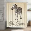 Black White Striped Zebra Shower Curtain Bath Decor for Home Bathroom Modern Style Textured Fabric Shower Panel
