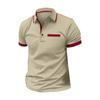 Men's Casual Shirt With Fake Chest Pocket, Lapel Buttons, Business T-shirt, Color Blocked Top For Men