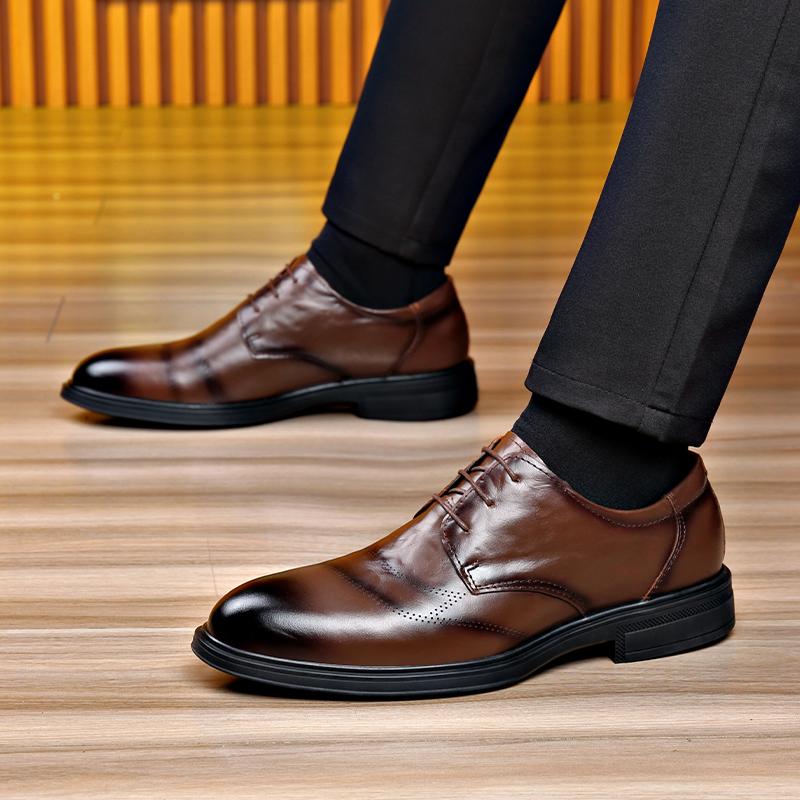 Fashion Men Dress Oxfords Shoes Male Comfortable Sneakers Men's Leather Casual Lace-up Walking Shoes New Male Outdoor Tooling Footwear