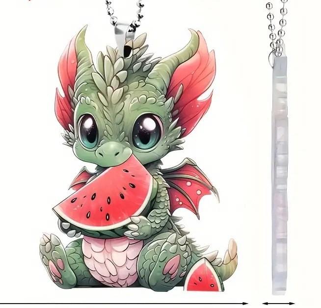 

Charming Dinosaur Acrylic Hanging Ornament For Car Mirror And Decoration Keychain