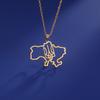 LIKGREAT Hollow Ukraine Map Pendant Necklace Trident National Symbols Of Ukraine Necklaces Flag Ukrainian Party Jewelry Gifts