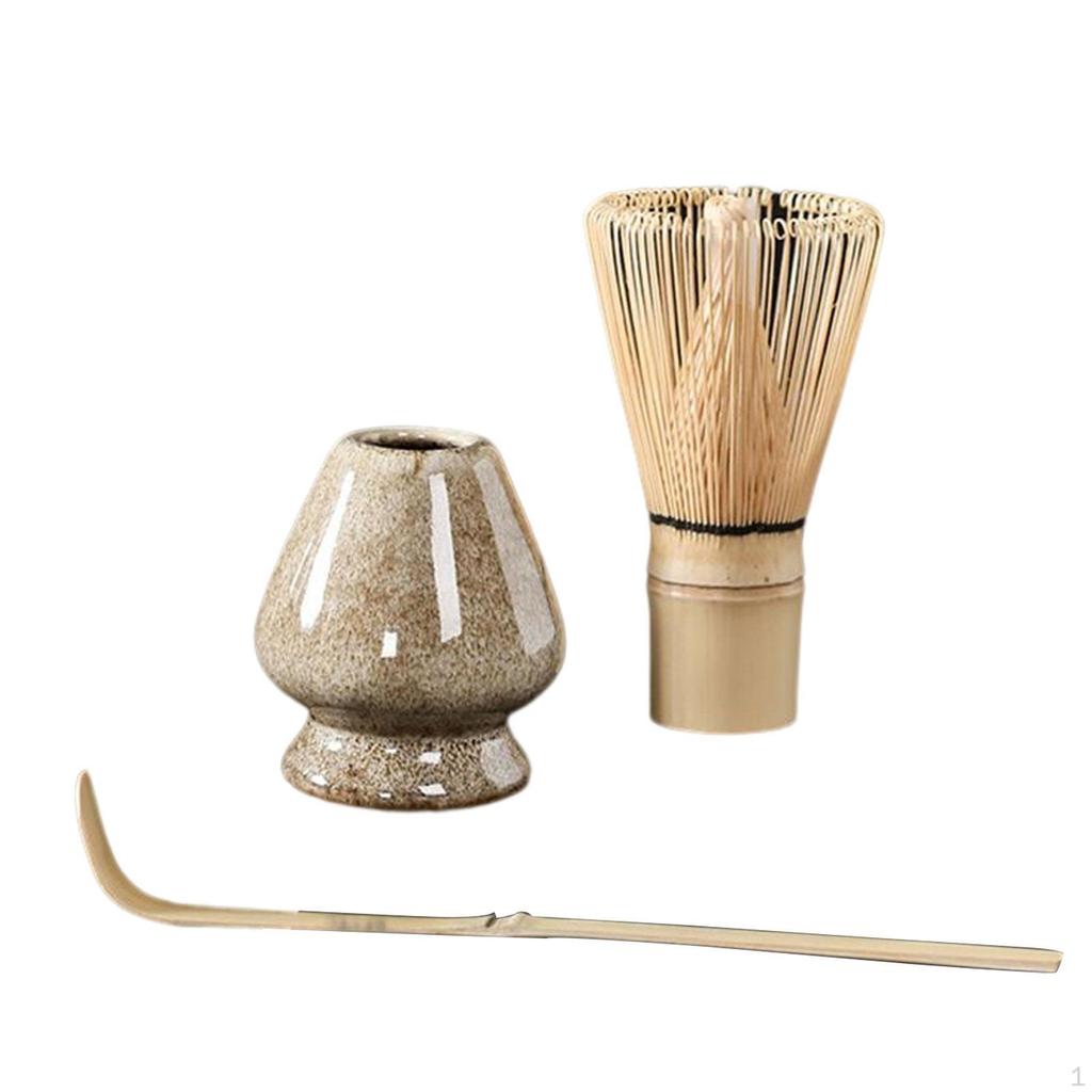 3 Pieces Japanese Matcha Ceremony Set Handmade Tea Making Tools for Party Room