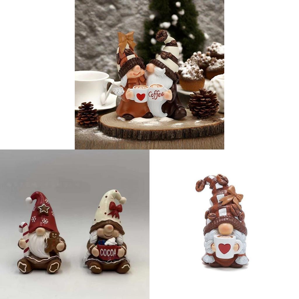 Christmas Couples Gnome Resin Figurine Set Home Decor Gift For Holiday Celebrations