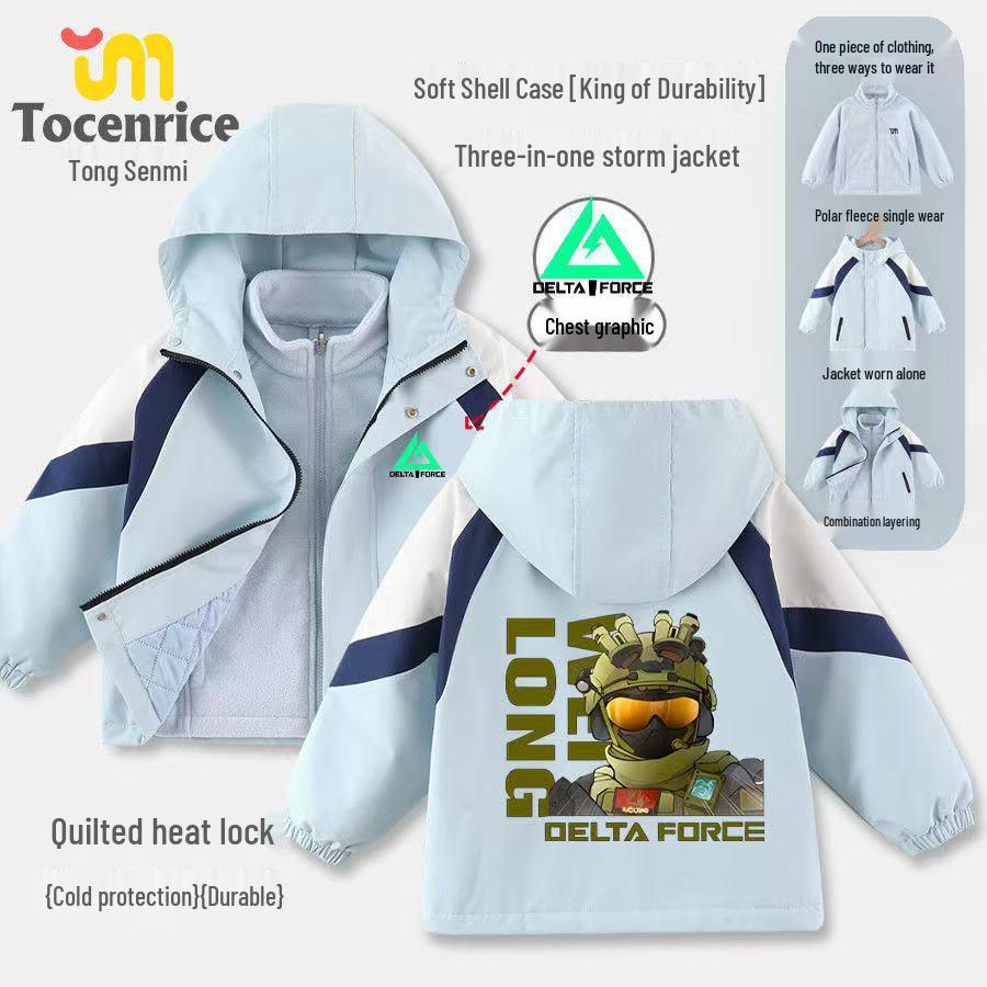 Delta Action Boys  Three-in-One Winter Ski Jacket - Stylish, Windproof, and Warm. 120