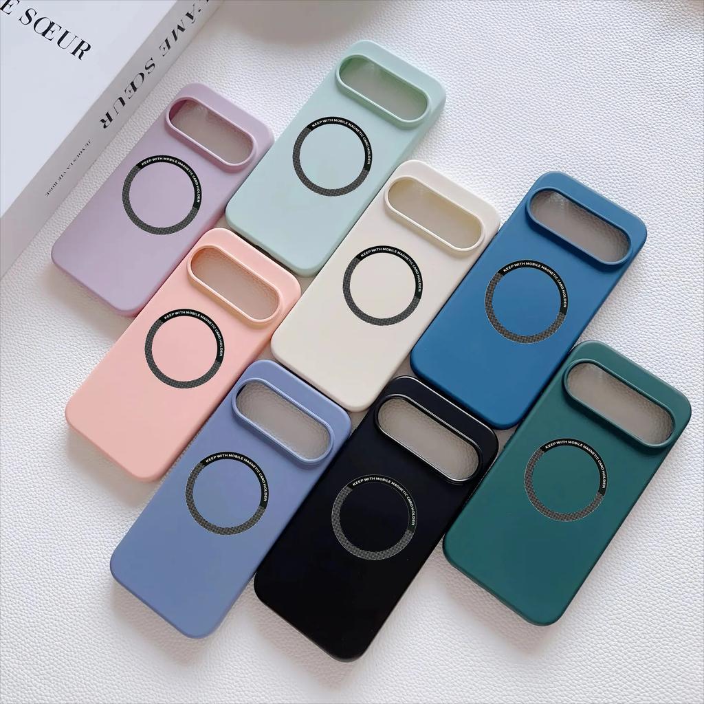 Luxus-Flüssigsilikon-Matt-Stoßfestes Magnetisches Case für Google Pixel 10 9 Pro XL 9A 8 7 6 Pro 8 7 A Einfarbige Schutzhülle