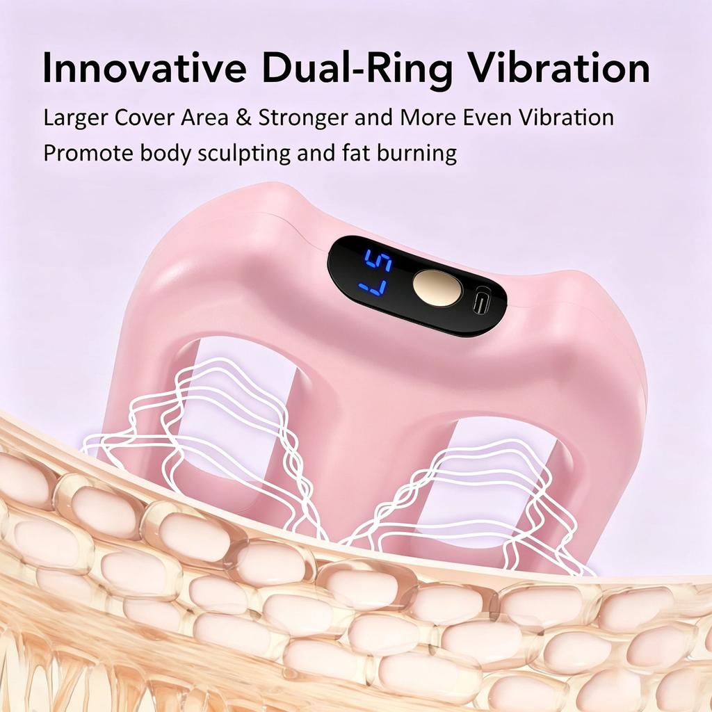 Wireless Electric Fascia Ring Massager, Dual-ring Vibration, Rechargeable Muscle Massage Tool