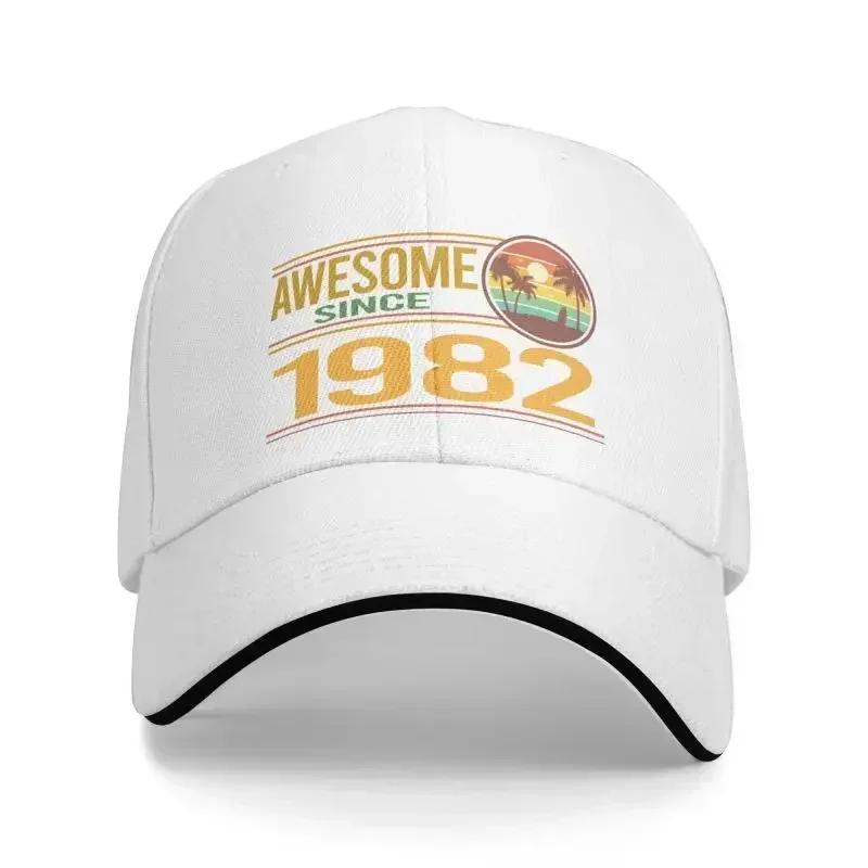 Punk Colorful Sunset Awesome Since 1982 Birthday Baseball Cap Men Women Breathable 40th Years Old Dad Hat Sports