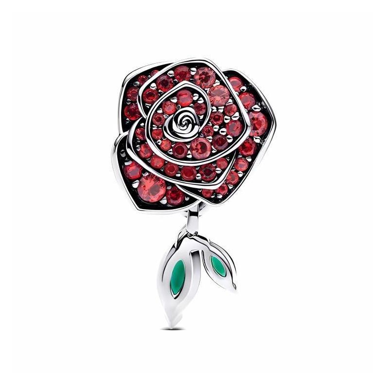 Pandora Rose pavé design 925 silver pendant women s red 793201C02