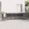 vidaXL 6 Pcs. Garden Lounge Set with Cushions Grey Poly Rattan