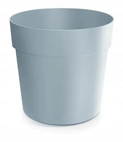 Classic Round Plastic Flowerpot, Light Gray, 15.9 Cm, Grower
